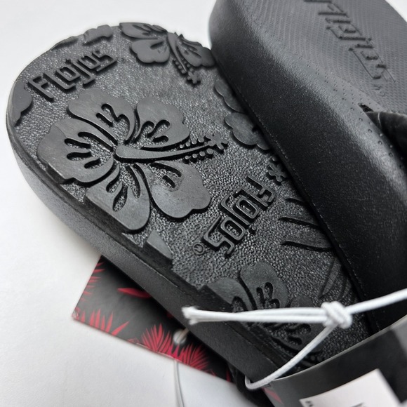 New Women's Flojos Memory Foam Flip Flops Black Size 7 #0389 - Picture 5 of 6